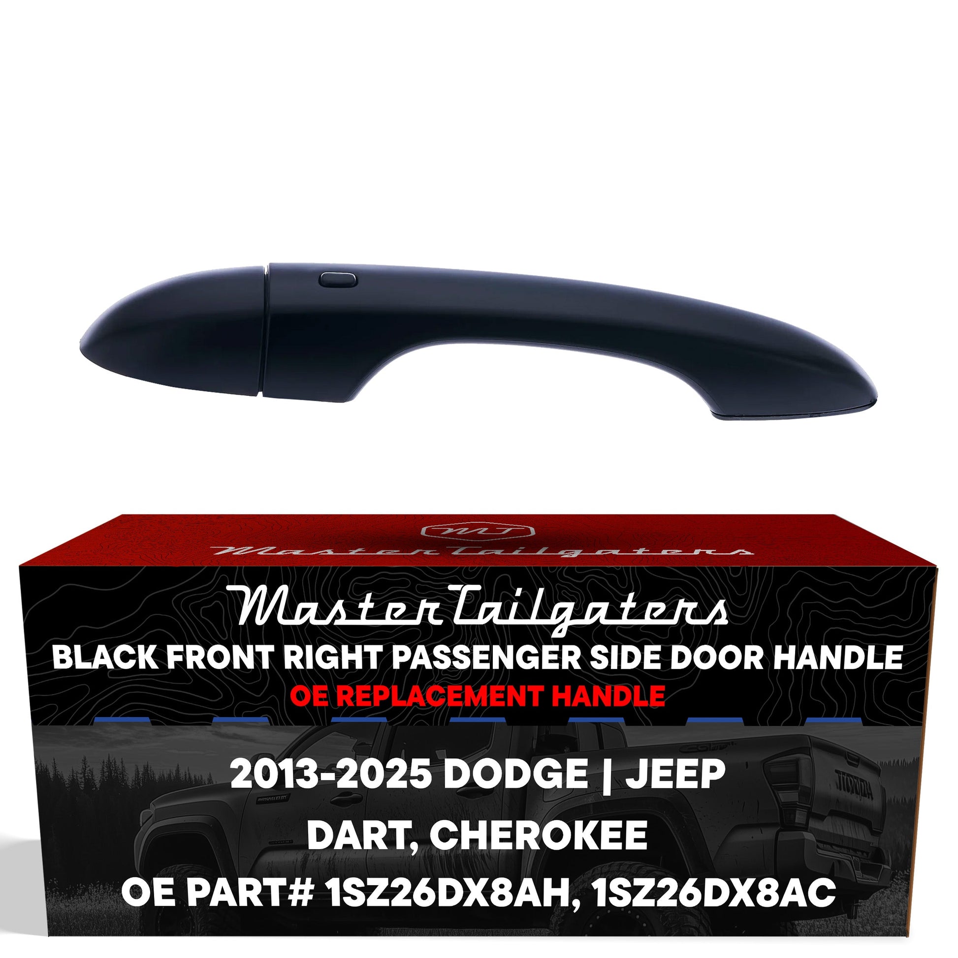 Door handle Master Tailgaters black exterior front right passenger side no keyhole on Tampa Home & Garden Store