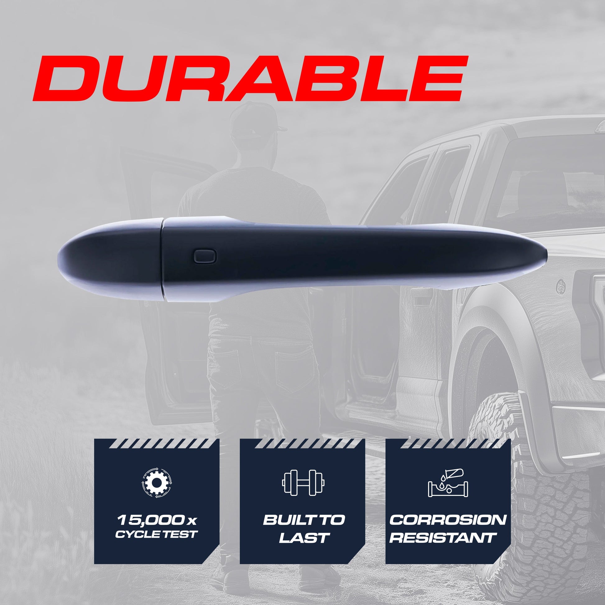 Exterior black door handle replacement for Dodge Dart / Jeep Cherokee side w/o keyhole on Tampa Home & Garden Store