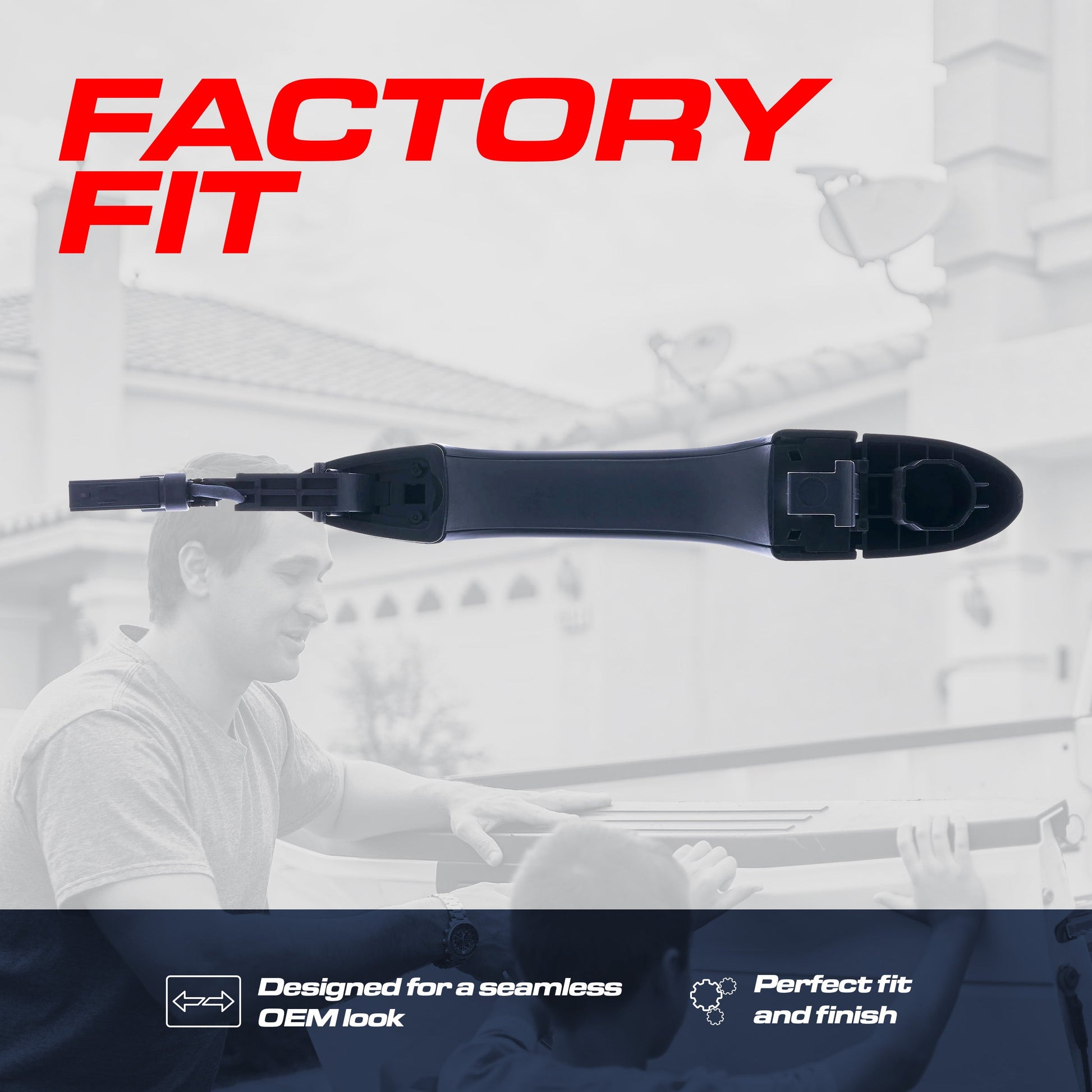 Exterior door handle black for Dodge Dart and Jeep Cherokee, front right passenger side on Tampa Home & Garden Store