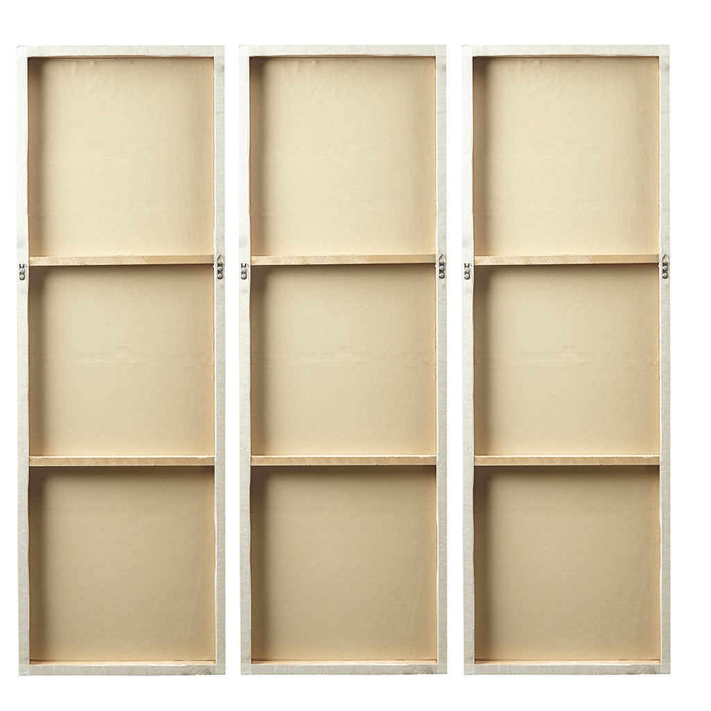 Lumina Aurea Signature Sunburst Triptych wall art, beige panels in light border, HouseOfZazla on Tampa Home & Garden Store