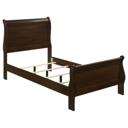 Graffenstaden Sleigh Bed dark brown wood finish by HouseOfZazla on Tampa Home & Garden Store