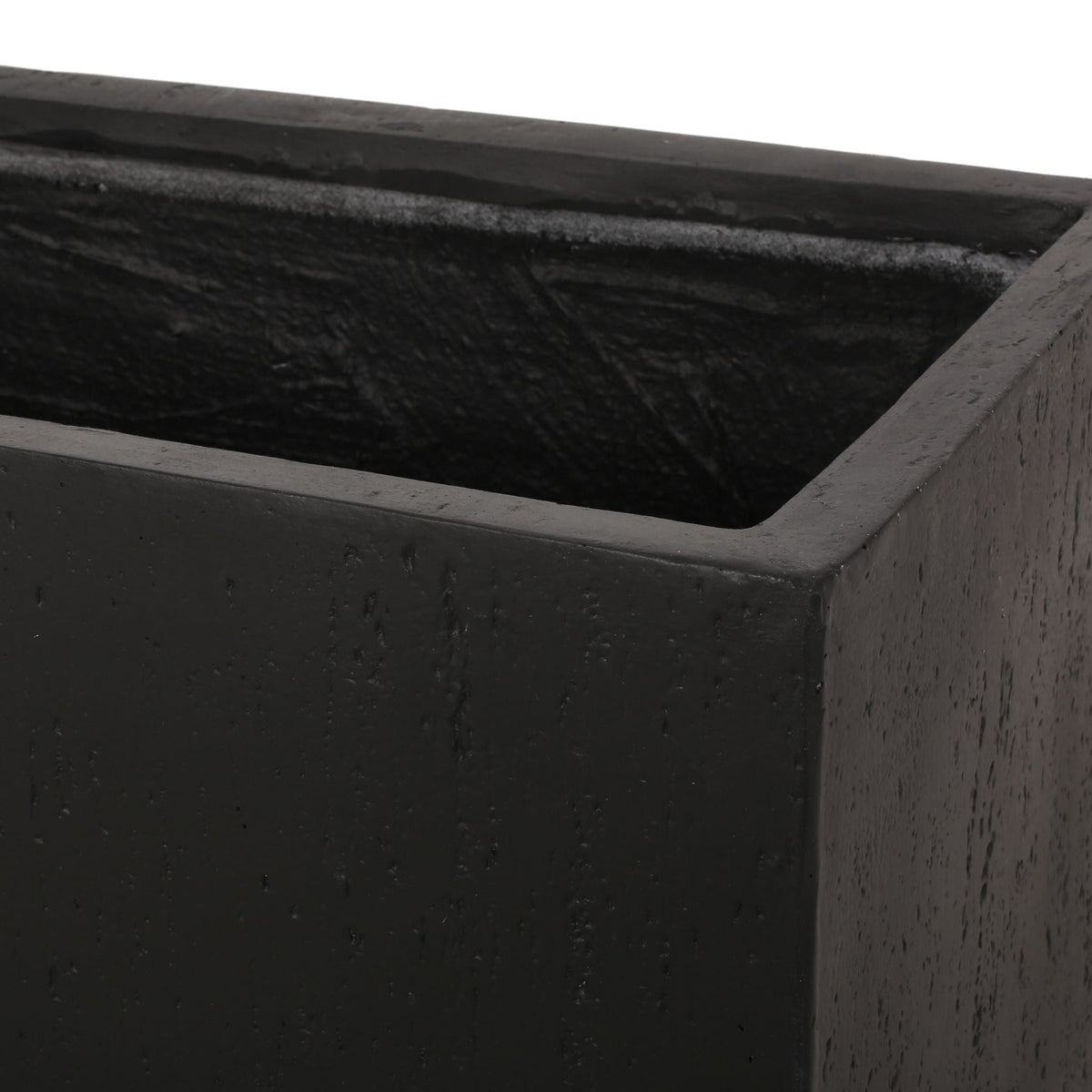 Modern Outdoor Planter charcoal concrete finish with rough texture interior, HouseOfZazla on Tampa Home & Garden Store