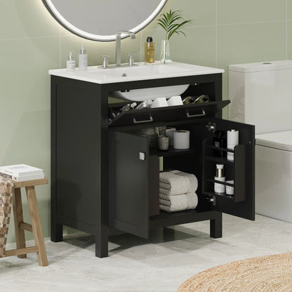 Bathroom Vanity Ceramic Sink and Soft Close Doors