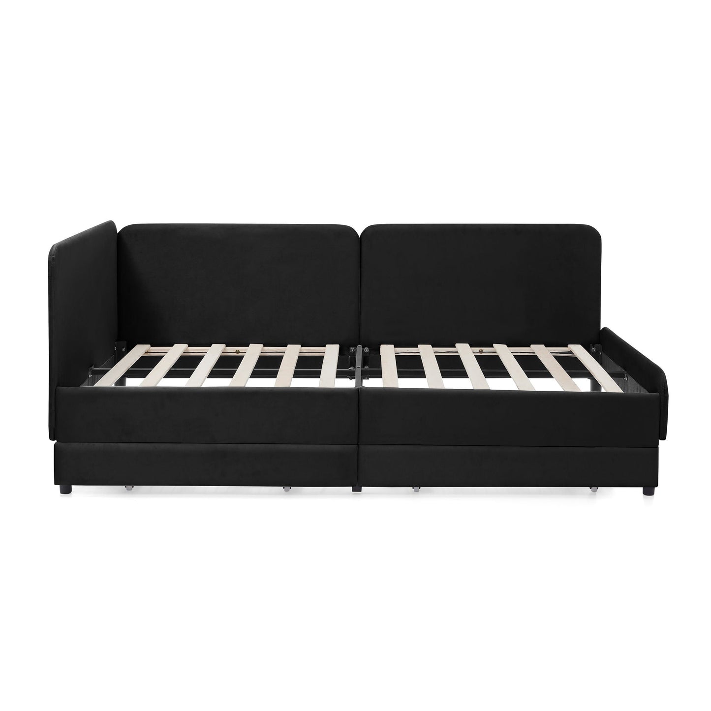 Upholstered Platform Sofa Bed with Drawers