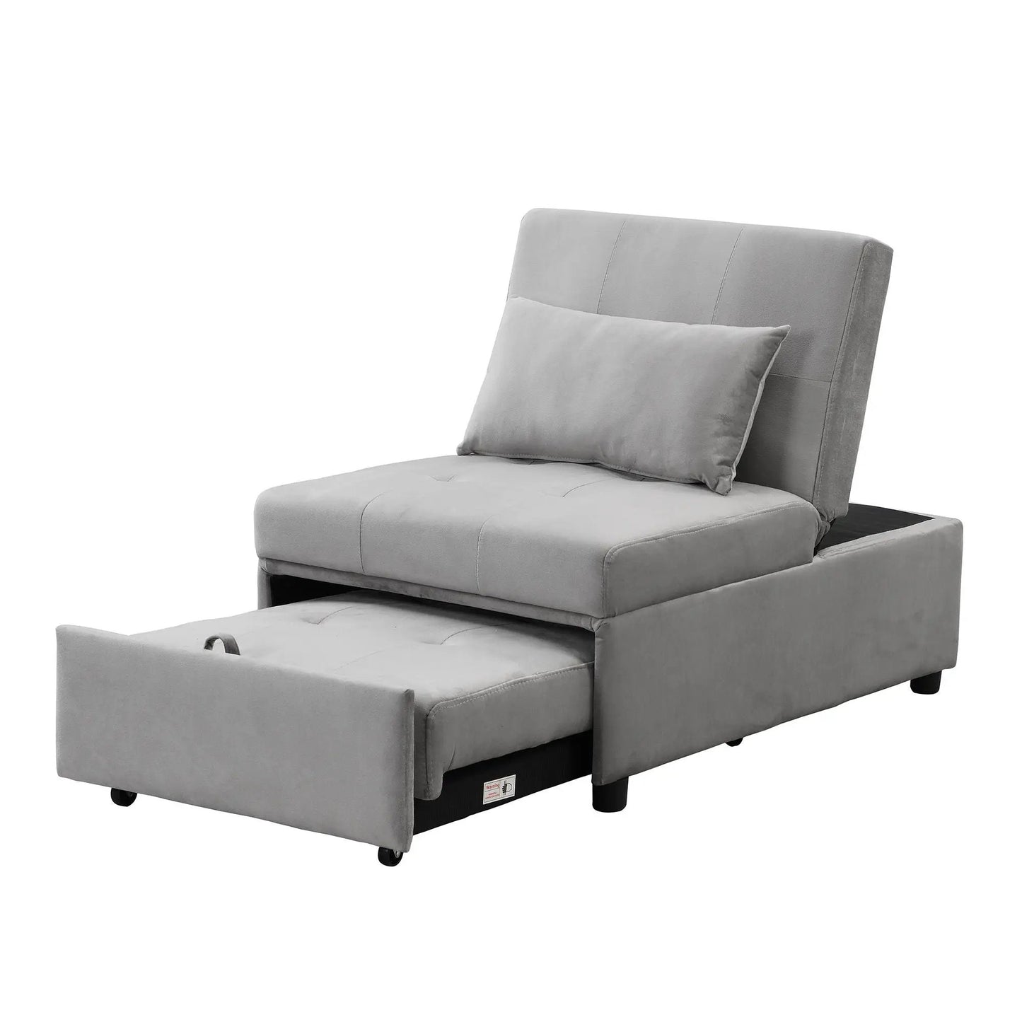 Folding Ottoman Sofa Bed gray fabric sleeper chair, Unique Piece Furniture on Tampa Home & Garden Store