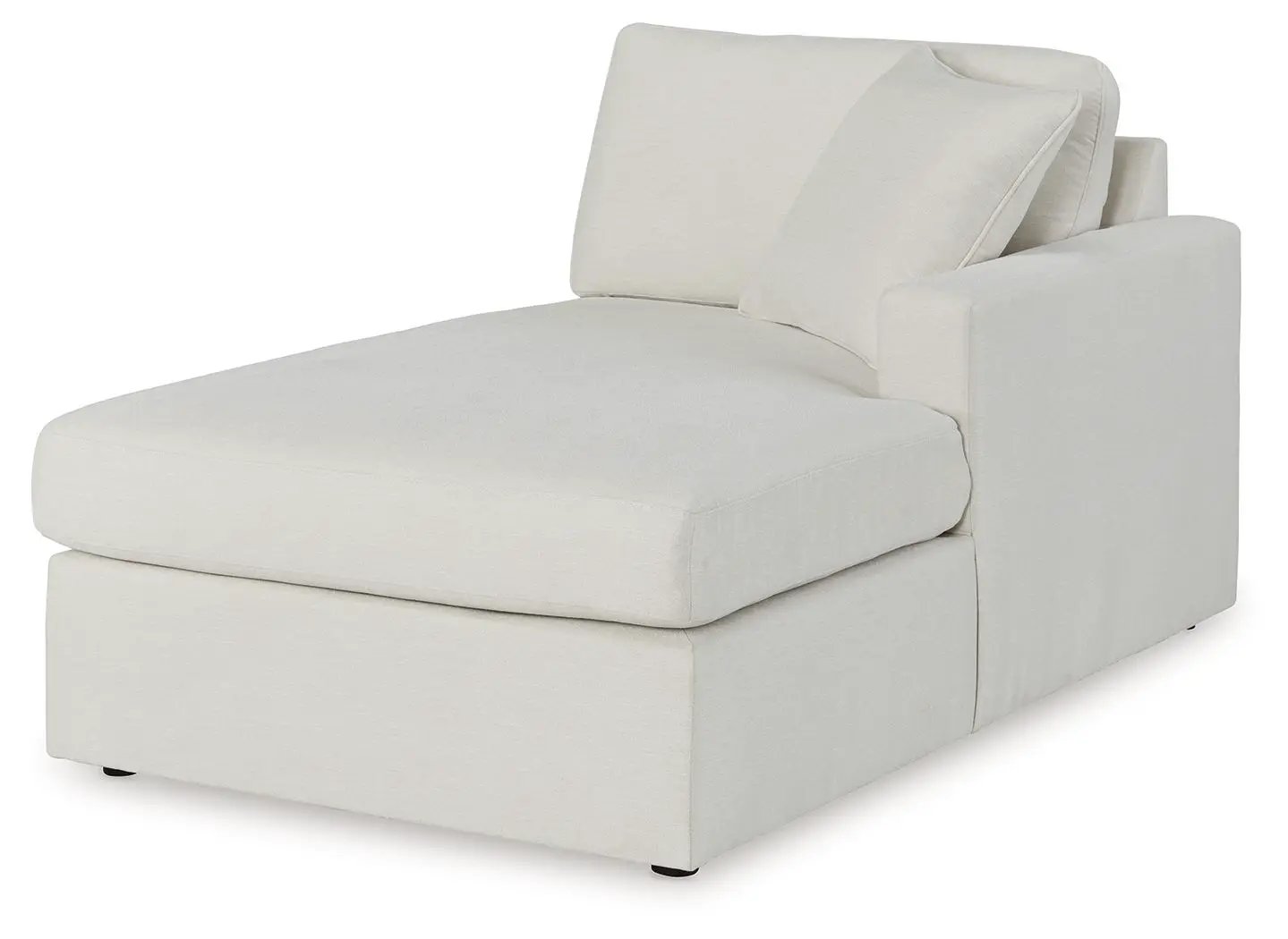 Modmax Oyster Sectional by Unique Piece Furniture in light linen fabric with chaise-style seating on Tampa Home & Garden Store