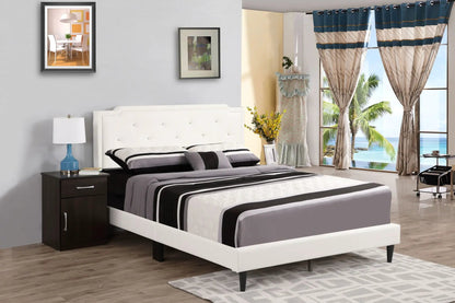 Button Tufted Bed white upholstered bed with tufted headboard by Unique Piece Furniture on Tampa Home & Garden Store