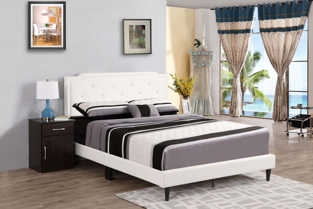 Button Tufted Bed Charming For Cozy Spaces upholstered bed by HouseOfZazla with white headboard on Tampa Home & Garden Store