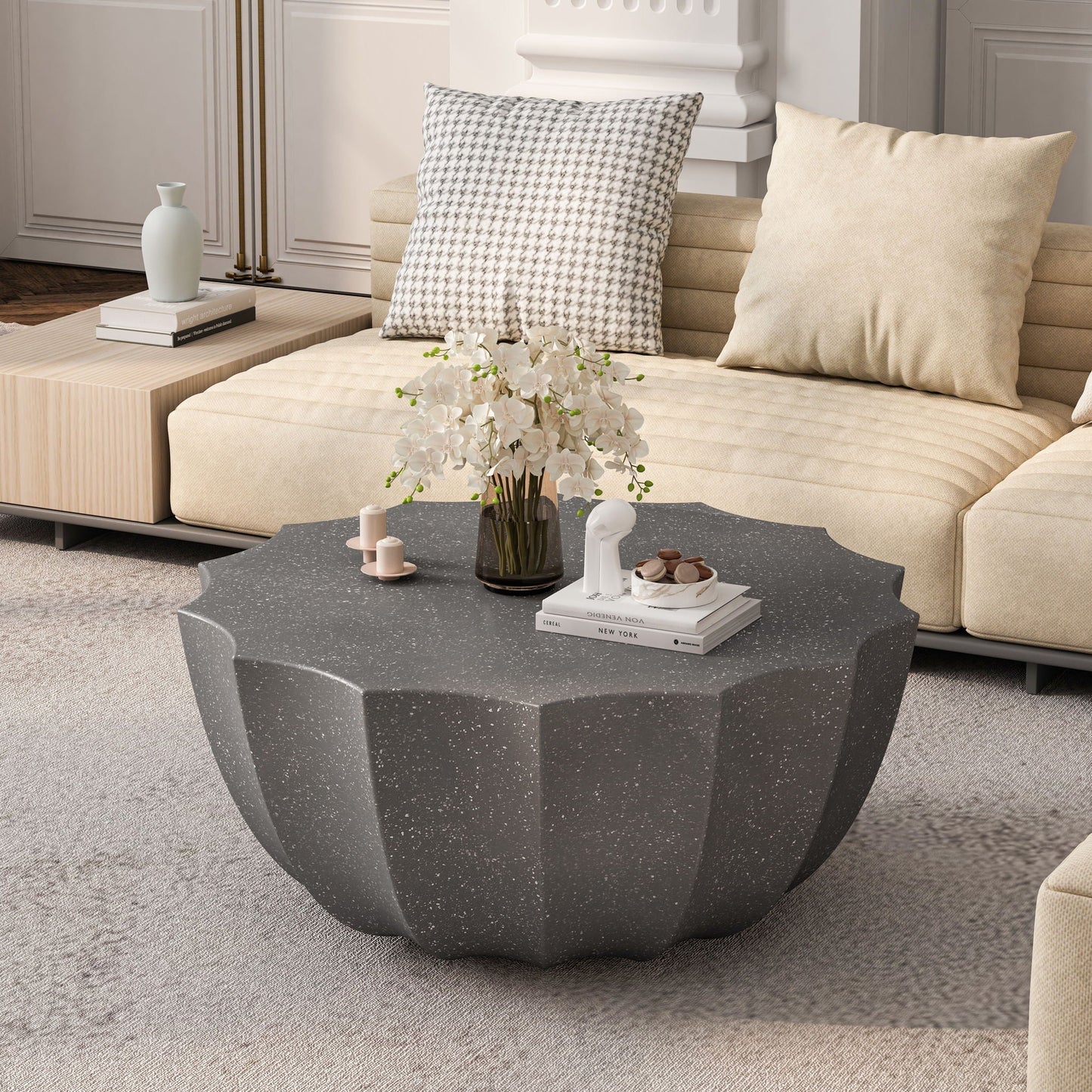Modern Round Coffee Table for Patio or Deck