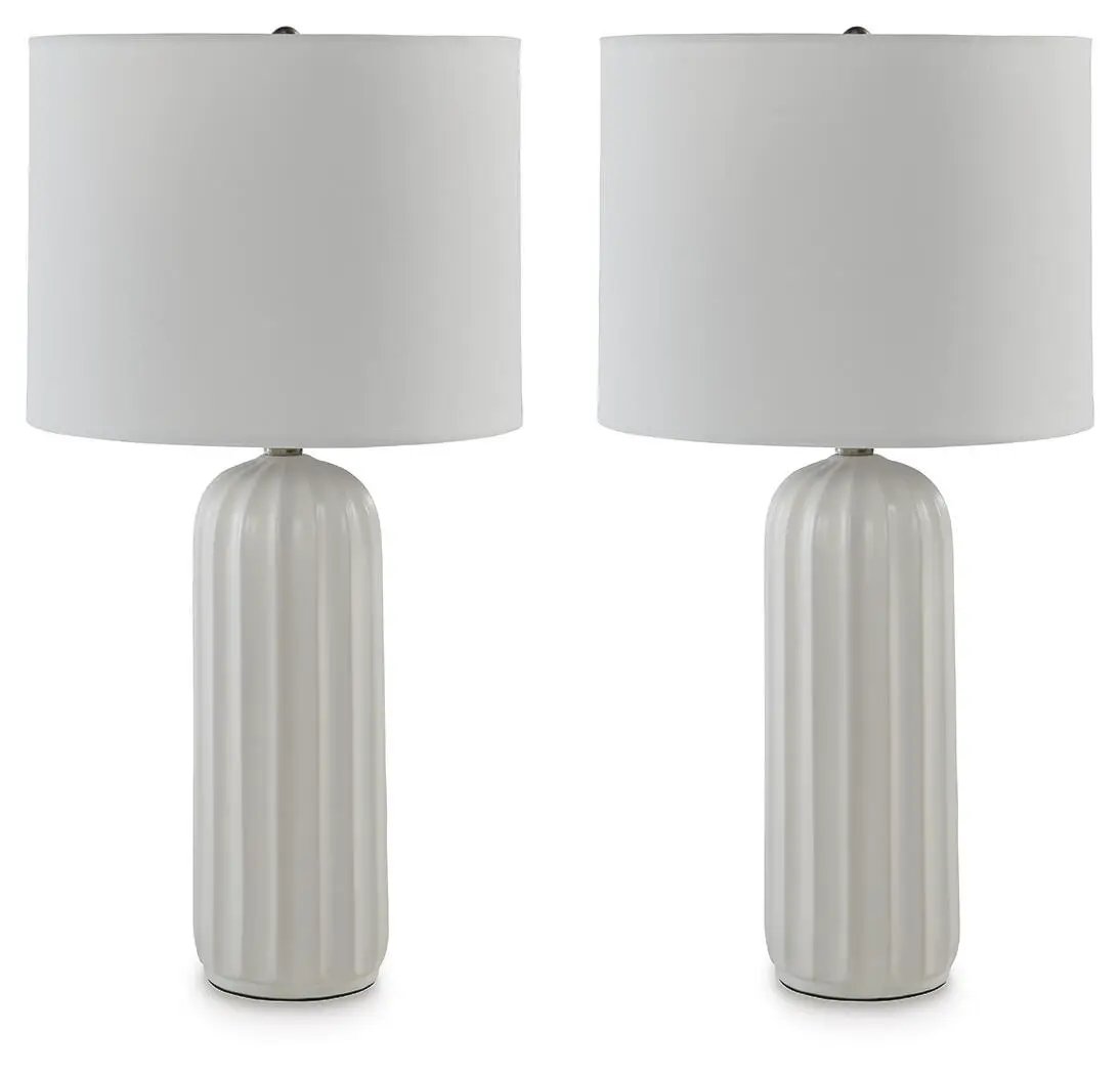 Clarkland Ceramic Table Lamp Set of Two White