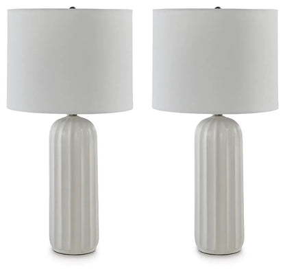 Clarkland Ceramic Table Lamp Set of Two White