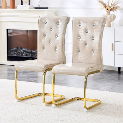 Elegant Faux Alligator Upholstered Dining Chairs