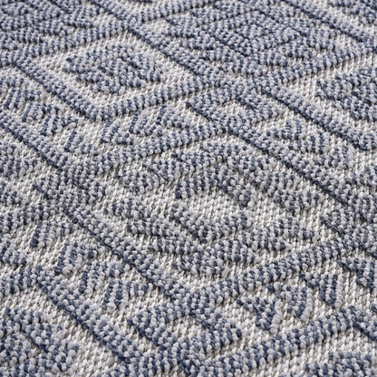 Guros indoor/outdoor rug close-up in blue gray and white loop pile by Unique Piece Furniture on Tampa Home & Garden Store