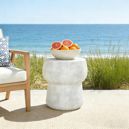 Modern Patio Accent Table with Cracked Finish