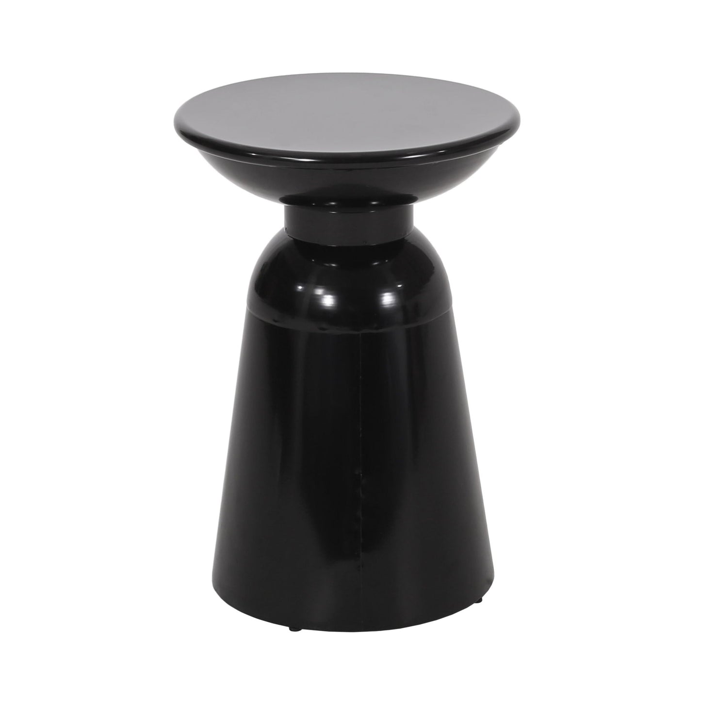 Serenita Outdoor Side Tables set of 2 in black glossy finish with flared pedestal base on Tampa Home & Garden Store