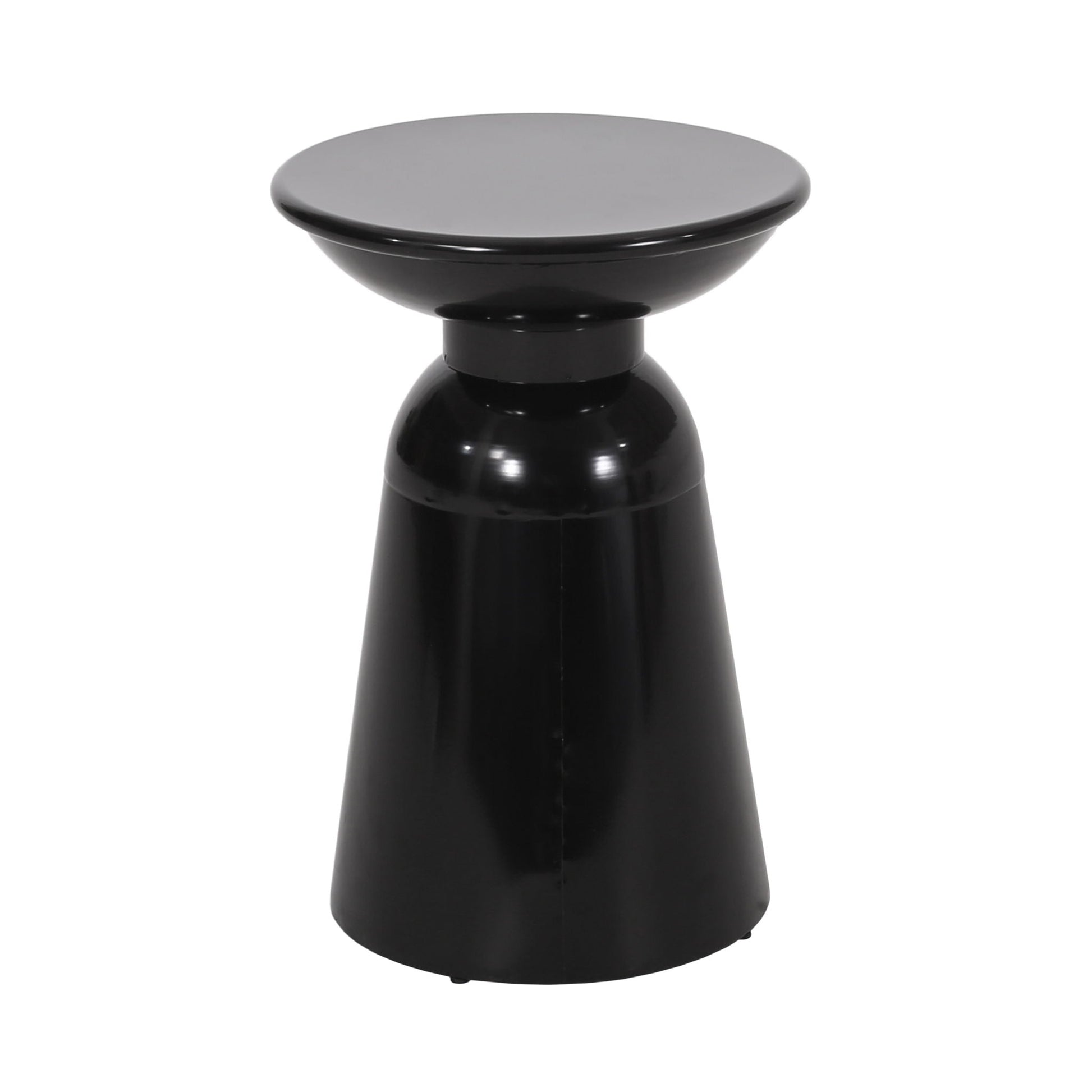 Serenita Outdoor Side Tables set of 2 in black glossy finish with flared pedestal base on Tampa Home & Garden Store