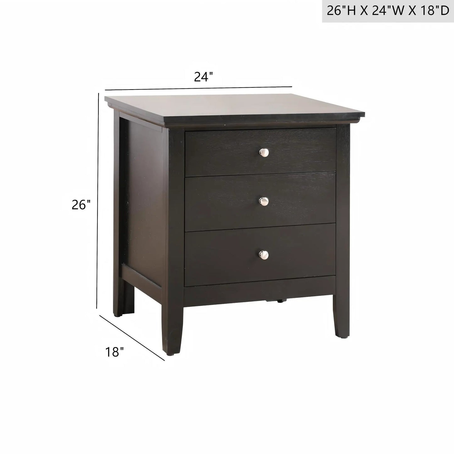 3 Drawer Nightstand and Dove Tailed Drawers