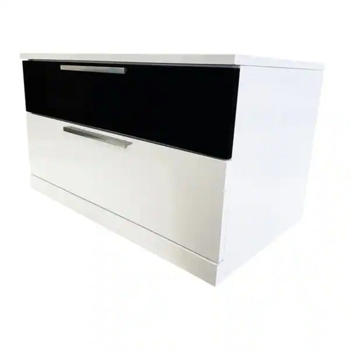 2 Drawer Nightstand white body with black top drawer by HouseOfZazla, modern bedside storage on Tampa Home & Garden Store