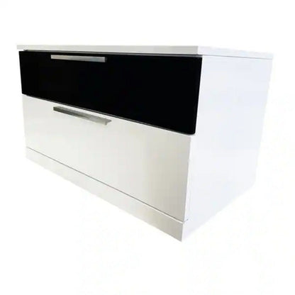 2 Drawer Nightstand white body with black top drawer by HouseOfZazla, modern bedside storage on Tampa Home & Garden Store