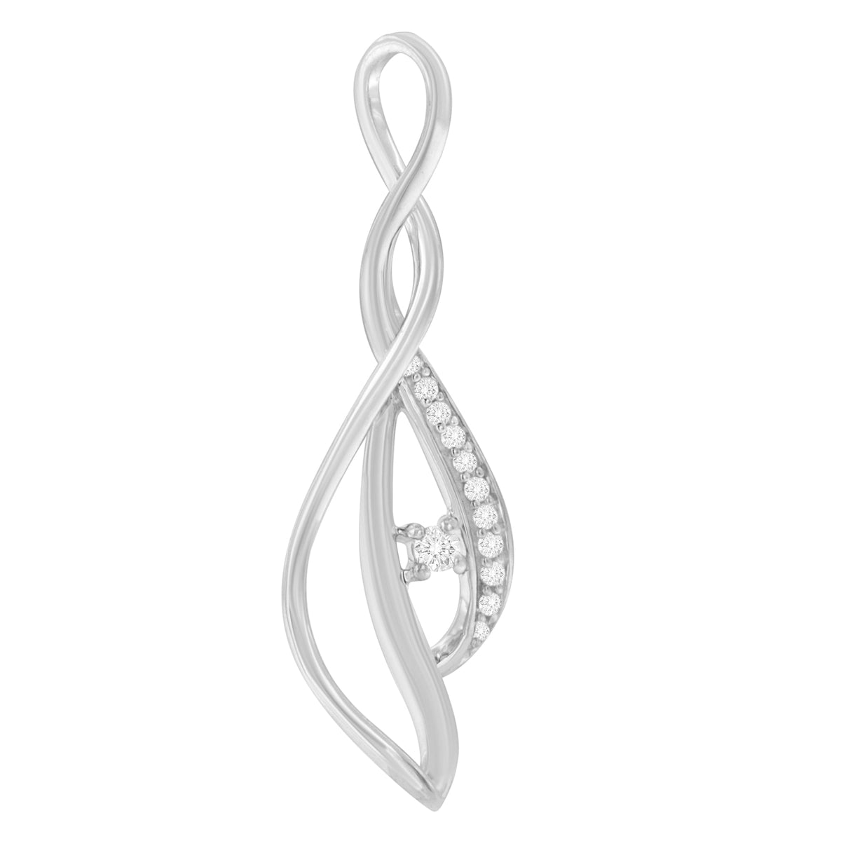 Espira 10K white gold open cascade twist pendant with diamonds on 18-inch necklace by Bids.com on Tampa Home & Garden Store