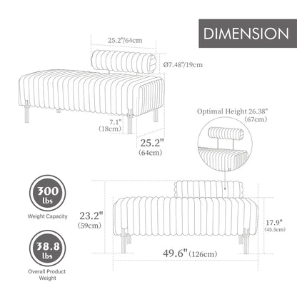 Mini Loveseat With Adjustable Backrest and Fur