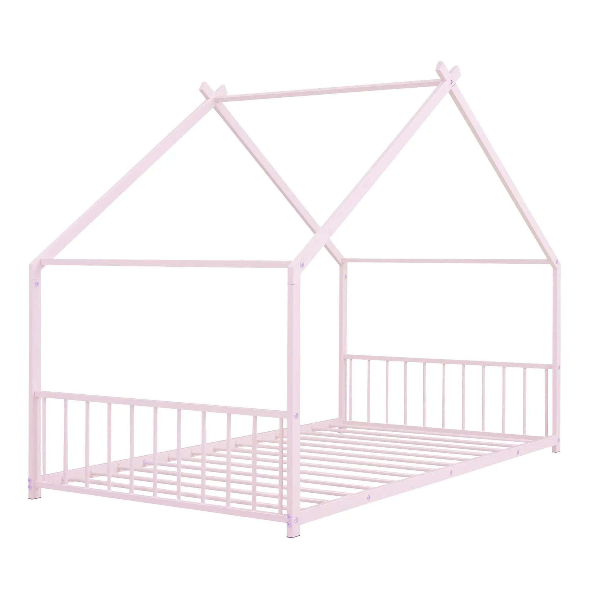 Metal House Bed canopy frame in pink metal, by Unique Piece Furniture on Tampa Home & Garden Store