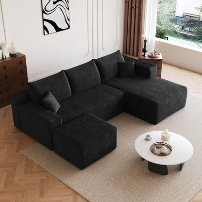 Modern Cloud Sectional Sofa and Ottoman Set