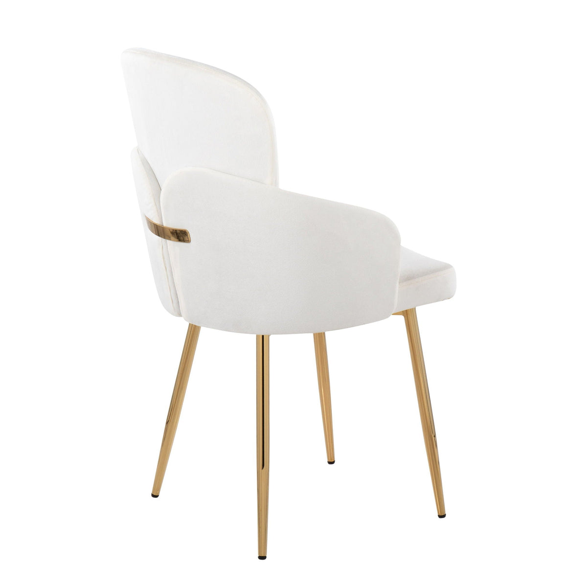 Dahlia Dining Chair Set in white upholstery with gold metal legs by HouseOfZazla on Tampa Home & Garden Store