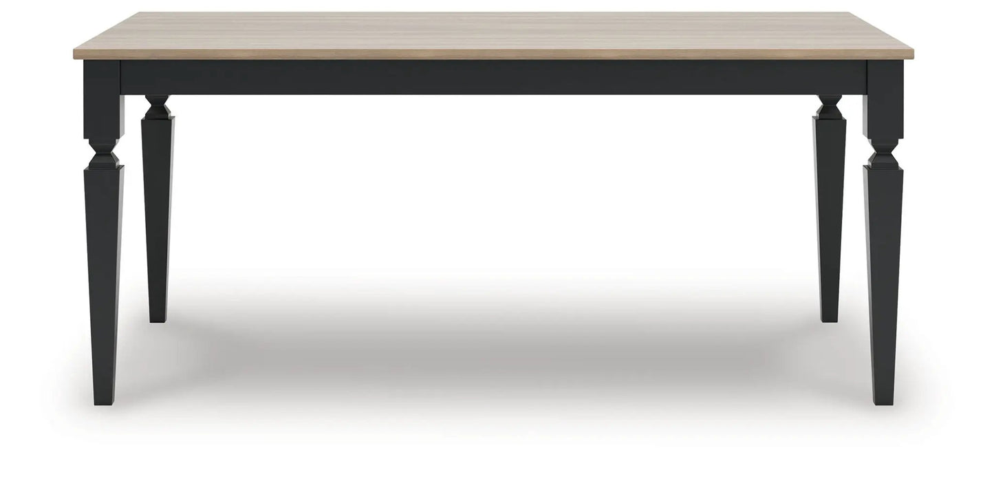 Brenkerton rectangular dining table with gray-brown wood top and black legs, Unique Piece Furniture on Tampa Home & Garden Store