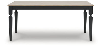 Brenkerton rectangular dining table with gray-brown wood top and black legs, Unique Piece Furniture on Tampa Home & Garden Store