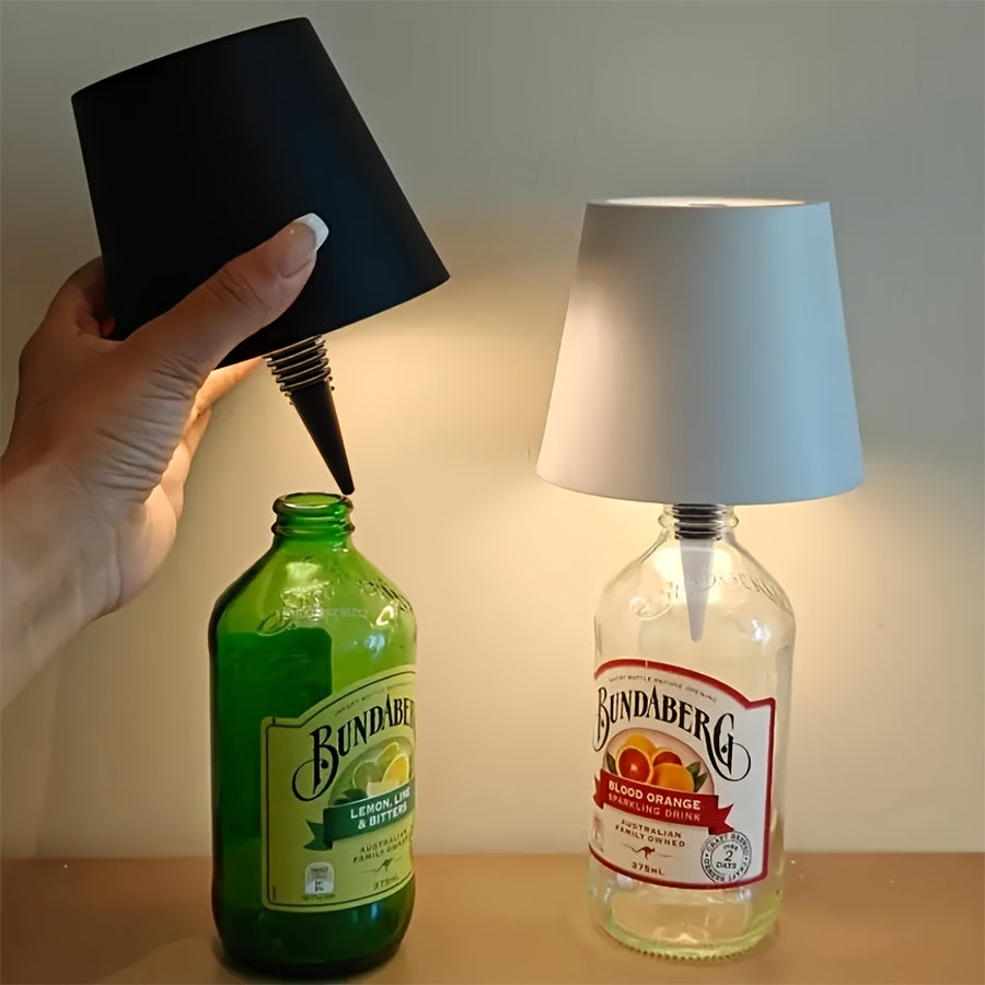 Wireless Bottle Lamp – Rechargeable 3-Color Dimmable Touch LED Light for Bars