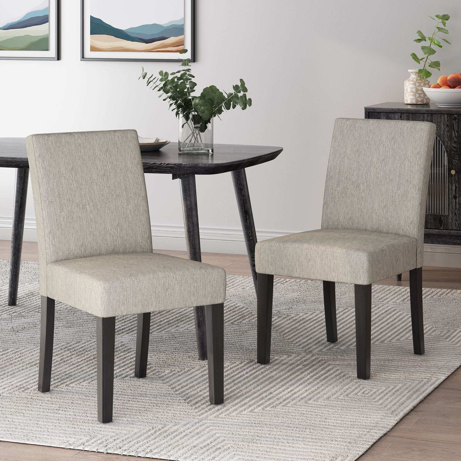 HouseOfZazla contemporary dining chairs with upholstered beige seating and tapered legs on Tampa Home & Garden Store