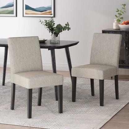 HouseOfZazla contemporary dining chairs with upholstered beige seating and tapered legs on Tampa Home & Garden Store