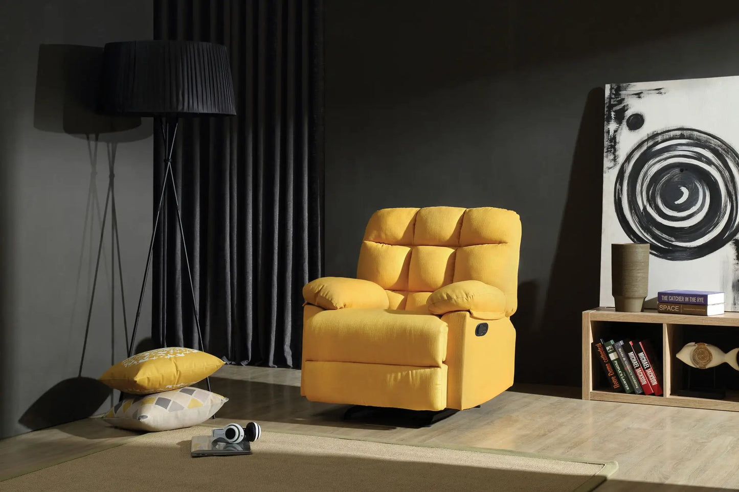 Cindy - Rocker Recliner, yellow fabric, Unique Piece Furniture, modern living room style on Tampa Home & Garden Store