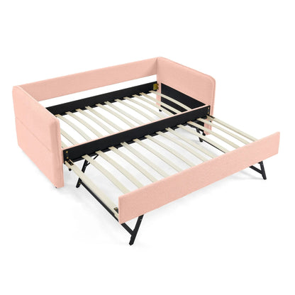 Upholstered Daybed With Pop Up Trundle For Guests