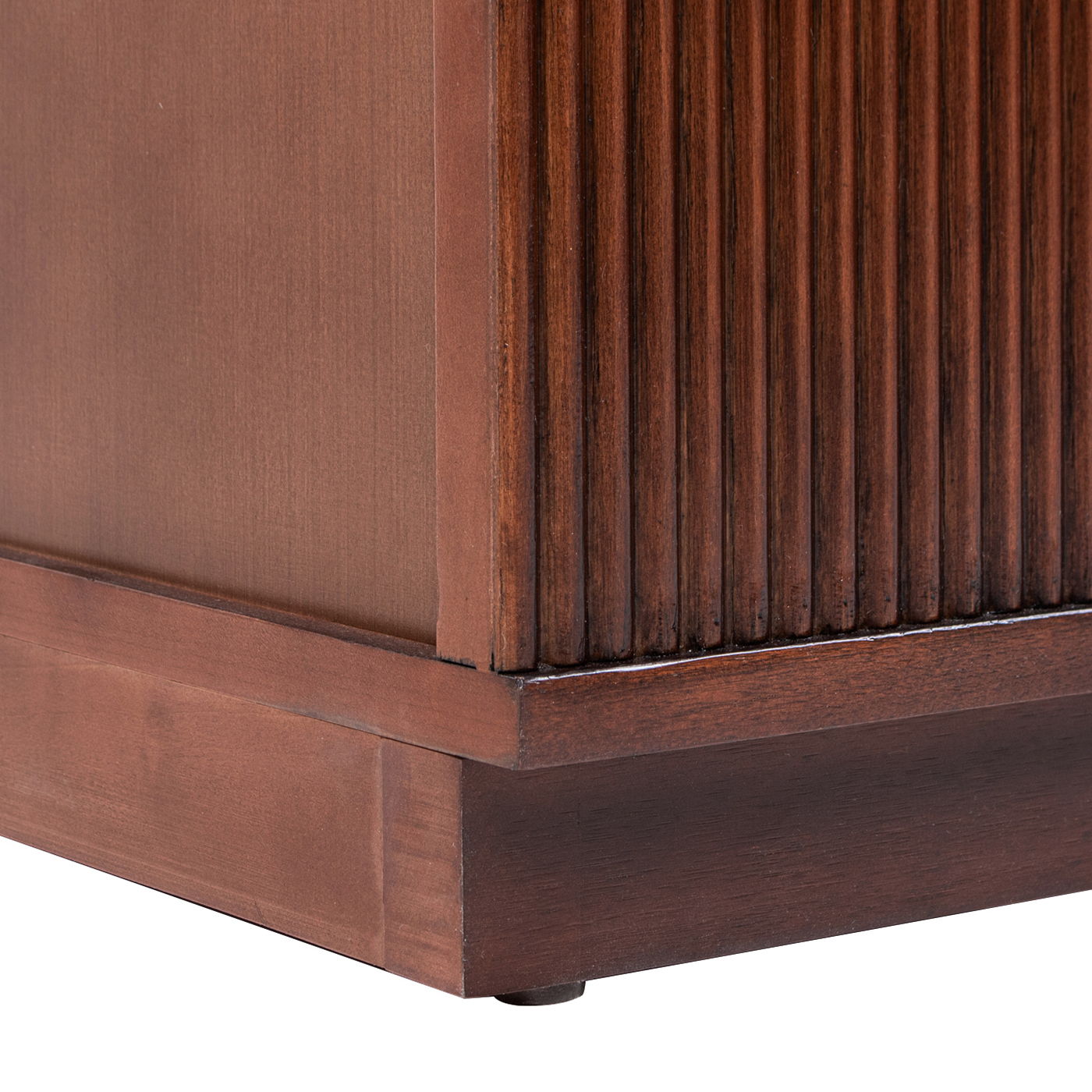 Valentine 2-Drawer Side Table, brown wood finish with ribbed panel by HouseOfZazla on Tampa Home & Garden Store