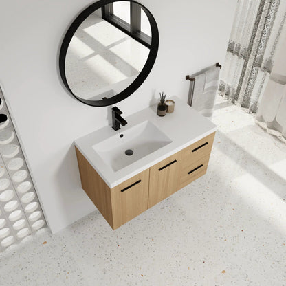 Wall Mounted Floating Vanity Sink and Drawers