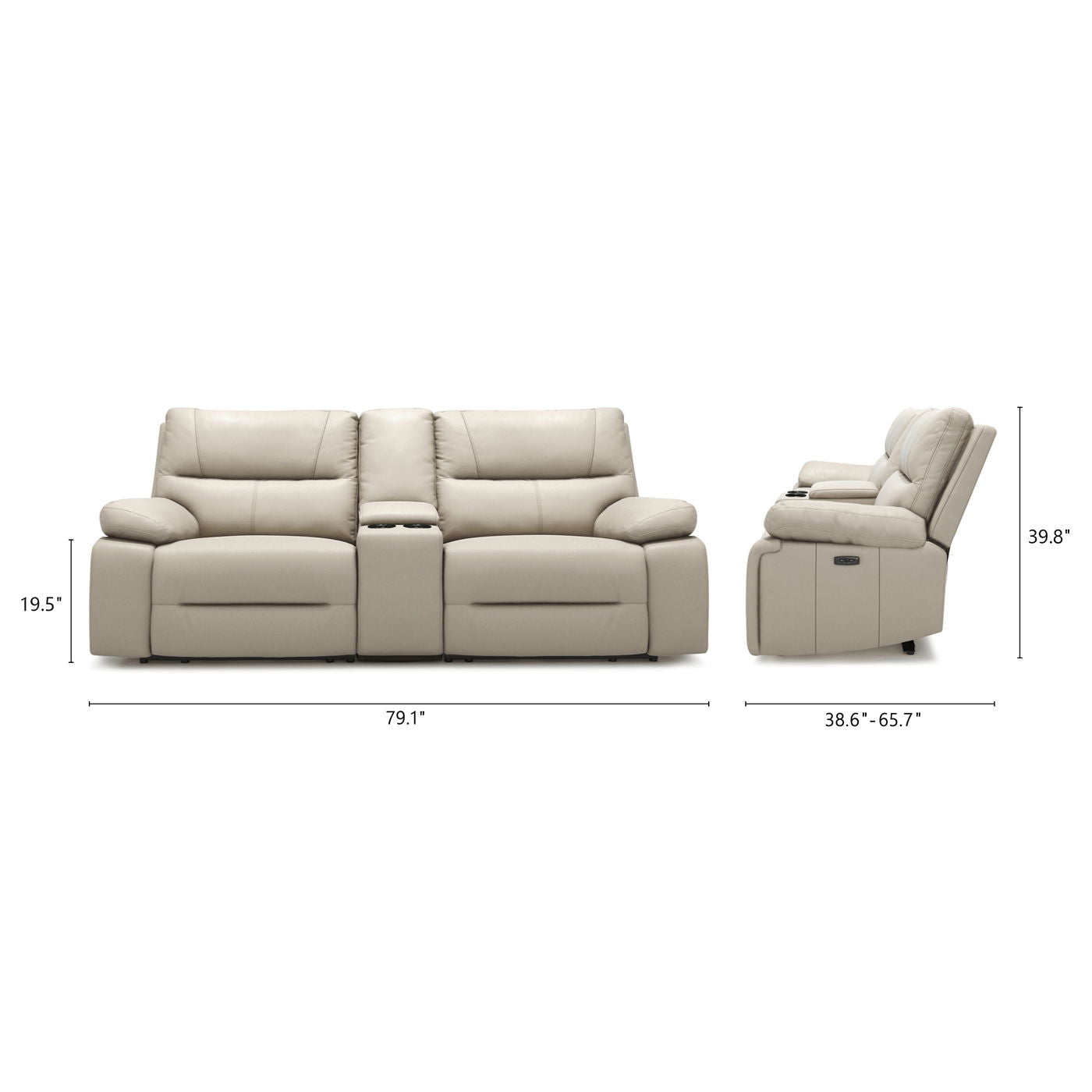 Malibu power motion reclining 3-piece loveseat set cream taupe beige with cup holders on Tampa Home & Garden Store