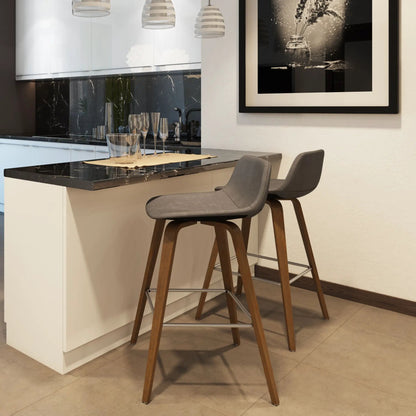 Randolph Bentwood counter/bar stools, grey upholstered seats, set of 2 on Tampa Home & Garden Store