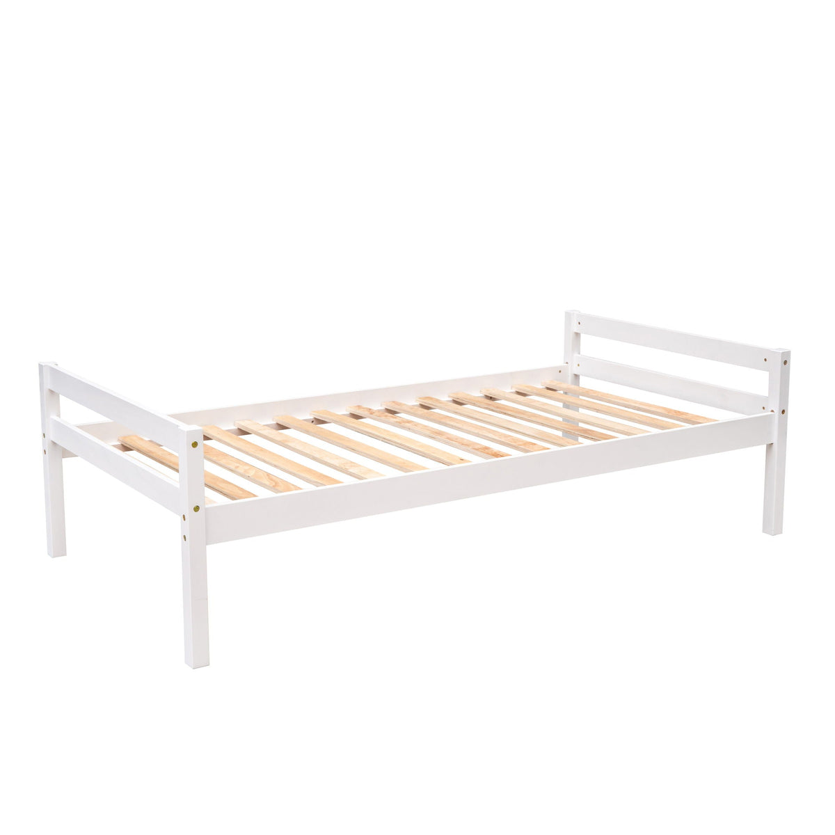 White wooden loft bed frame with slatted base by HouseOfZazla on Tampa Home & Garden Store