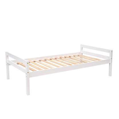 White wooden loft bed frame with slatted base by HouseOfZazla on Tampa Home & Garden Store