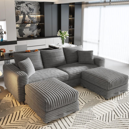 Convertible Sofa With Deep Seat and Pillows