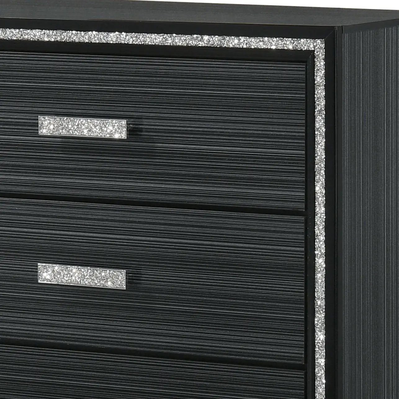 Haiden Dresser with Silver Trim Six Drawers