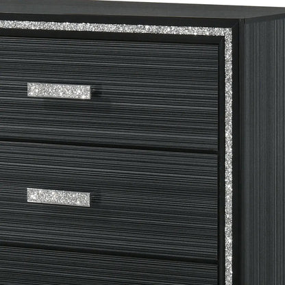 Haiden Dresser with Silver Trim Six Drawers