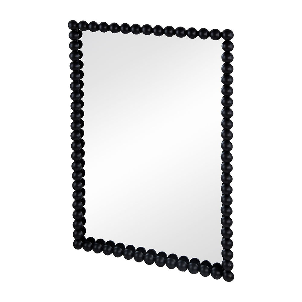 Rectangle black beaded frame wall mirror by HouseOfZazla, for living room or entryway on Tampa Home & Garden Store