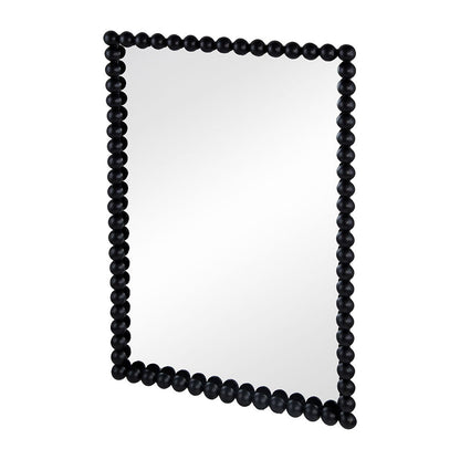 Rectangle black beaded frame wall mirror by HouseOfZazla, for living room or entryway on Tampa Home & Garden Store