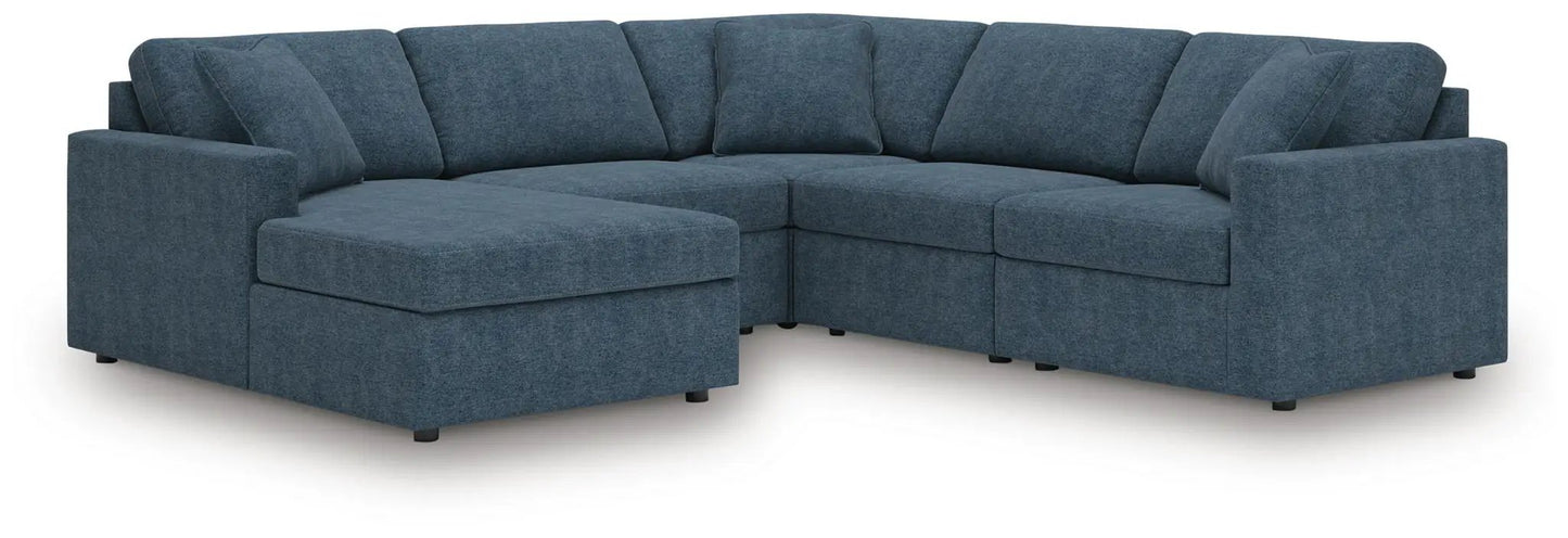 Modmax Sectional Ink blue fabric stationary sofa by Unique Piece Furniture with chaise on Tampa Home & Garden Store