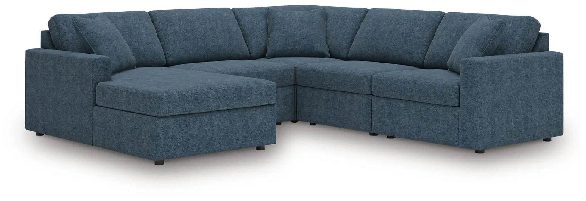 Modmax Sectional Ink blue fabric stationary sofa by Unique Piece Furniture with chaise on Tampa Home & Garden Store