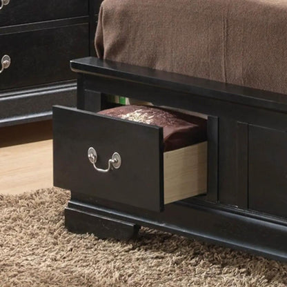 Upholstered Sleigh Bed with Dovetail Drawers