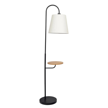 Seoul floor lamp by HouseOfZazla with rotary switch, black arc, white shade, table base on Tampa Home & Garden Store